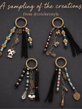 🐾 Handcrafted Bag Charm/Key Rings in Gold &Silver Designs: find them in my close